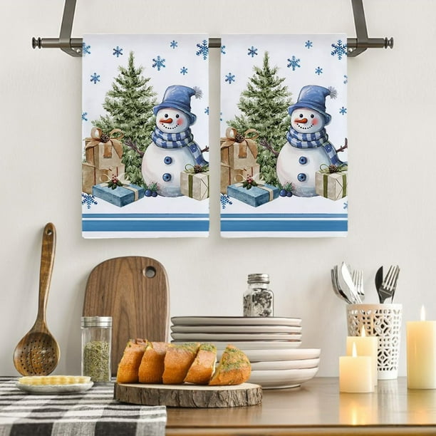 Toallas de cocina navideñas - Paños para secar platos navideños, paños de cocina de poliéster de 23,6x15,8 pulgadas para cocinar y hornear, decoración festiva