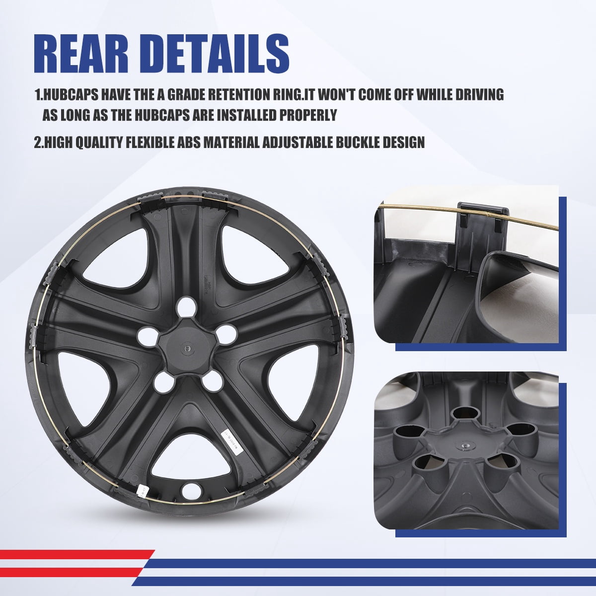 17" Set of 4 Hubcaps Wheel Rims Cover Fit 2013-2018 Toyota Rav4 Compatible With Steel Wheels Snap on Installation(Black Lacquer)