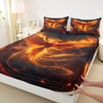 thumbnail image 3 of Castle Fairy Mythology Phoenix Twin Sheet Sets for Boys Girls,Flame Bird Bedding, 3 of 7