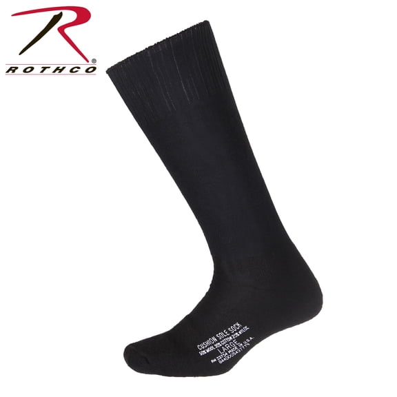 Rothco Government Issue Irregular Cushion Sole Socks - Black, Large