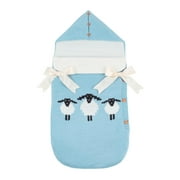 yuyomalo Cartoon Newborn Baby Warm Knitted Sleeping Bag Swaddle Wrap Blanket (Blue)