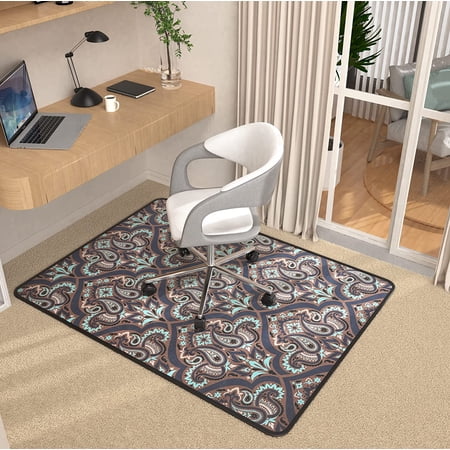 Placoot Heavy Duty Office Chair Mat for Carpet and Hardwood Floor Corduroy Surface Desk Chair Mat Rug Jacquard Woven Surface Floor mats for Office Home