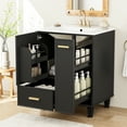thumbnail image 5 of Harper & Bright Designs 24" Small Bathroom Vanity with Sink, Bathroom storage Cabinet with Drawers and Door Shelf, Single Sink Bathroom Vanity, Black, 5 of 20