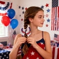 thumbnail image 2 of 4th of July Hair Bows Patriotic Red White Blue Star Stripe with Alligator Clips, Independence Day Hair Accessories for Women Girls, Holiday Party, 2 of 3