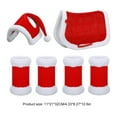 thumbnail image 4 of Sombrero Caballo Papá Noel Envolturas para Piernas Y Silla Montar 6 Piezas Navidad Multiusos Rojo, 4 of 8