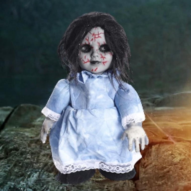 Almencla Halloween Doll,Halloween Accessories,Holiday Decor,Spooky  Decoration with Sound Haunted House Doll Scary Halloween Doll Blue Dress -  Walmart.com