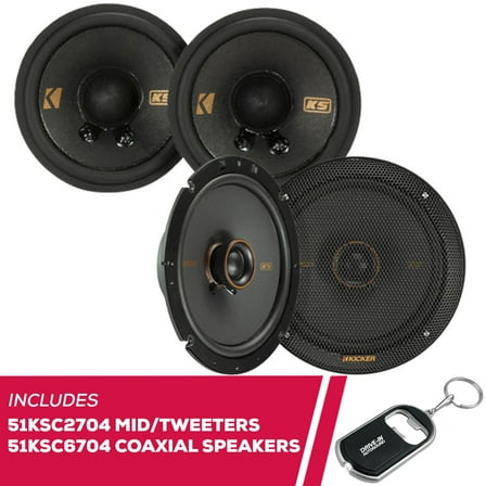 New Kicker KS-Series 51KSC2704 2.75" Mid/Tweeters & 51KSC6704 6.75" Coaxial Speakers
