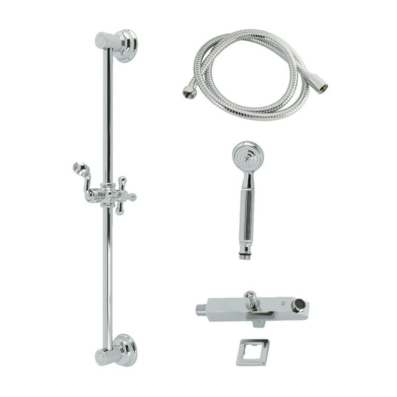 Kingston Brass KCK3421W1 Made to Match Shower System with Slide/Grab Bar and Hand Shower, Polished Chrome