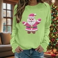 thumbnail image 4 of Christmas Shirts for Women Striped Sweatshirt Plus Size Off The Shoulder Sweatshirt Long Sleeve Tops Business Casual, 4 of 5