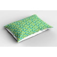 thumbnail image 2 of Fruit Pillow Sham Set of 2, Repetitive Lemons Citrus Pattern on Polka Dotted Background, Quality Microfiber Bedding Item for All Seasons, 26" x 20", Yellow Fern Green, by Ambesonne, 2 of 3