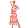 thumbnail image 1 of Vestido asimetrico estampado Roman Fashion /Juvenil, 1734 (Rojo flor) rojo CH, 1 of 6