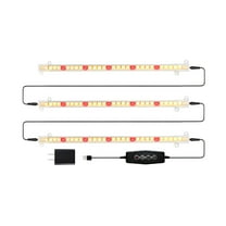HIBIBUD String Lights Battery Operated LED Grow Light Strips 3500K Full White Lamp 40W 90 LEDs / 5 Dimmable Levels For Indoor Grow Hydroponics Succulent