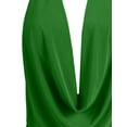 thumbnail image 4 of J. METHOD Women's Sleeveless Halter Neck Lightweight Low Cut Deep V Neck Sexy Draped Backless Top Blouse NEWT07 kelly Green M, 4 of 6