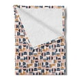 thumbnail image 2 of Abstract Soft Flannel Fleece Throw Blanket, Geometric Inspired Simple Contemporary Pattern with Circular Shapes, Cozy Plush for Indoor and Outdoor Use, 50" x 70", Pale Blush Multicolor, by Ambesonne, 2 of 5