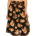 thumbnail image 5 of Women's Elegant Solid A-Line Midi Skirt with High Waist and Satin Tie Belt, 5 of 6