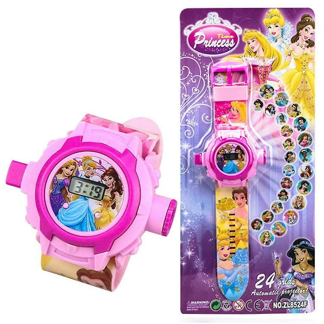 Children Cartoon Character Digital Wrist Watches Projection 24 Images Toy Watch