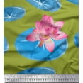 thumbnail image 1 of Soimoi Cotton Duck Fabric Leaves & Lotus Flower Decor Fabric Printed Yard 42 Inch Wide, 1 of 1