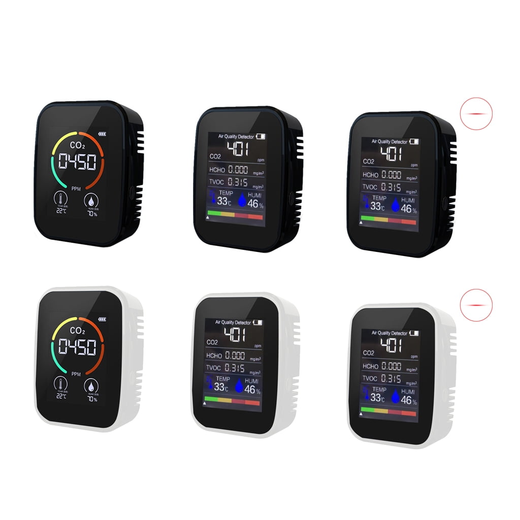 Techinal Multifunctional 5 in1 CO2 Meter Digital Temperature Humidity Sensor Tester Air Quality Monitor Carbon Dioxide TVOC HCHO