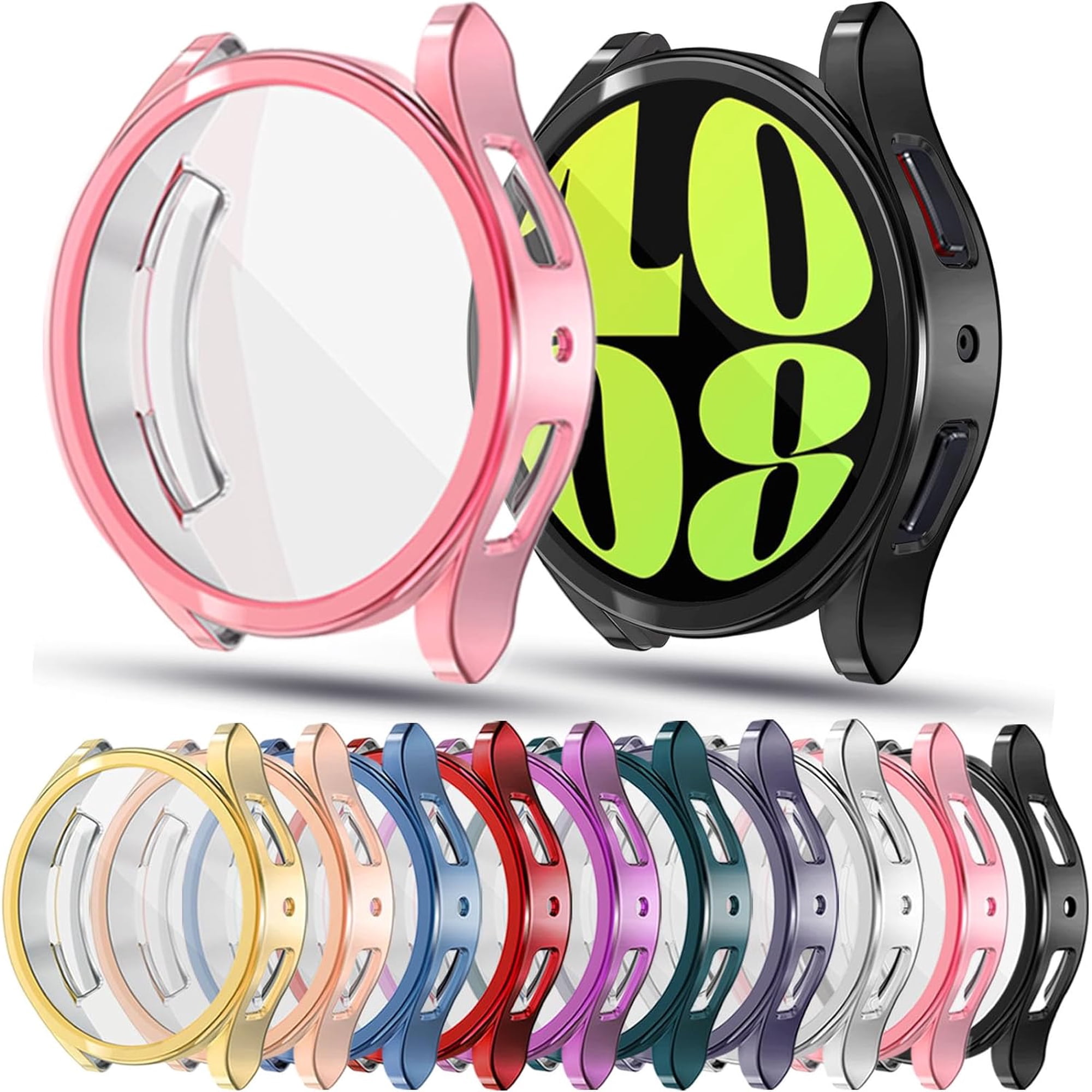 [10Pack] KOMI Compatible with Samsung Galaxy Watch 6 40mm Screen Protector Case for Women, Full Protection Cover Soft TPU Bumper Frame Accessories (Samsung Watch 6 40 mm)