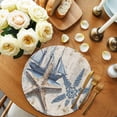 thumbnail image 2 of Vintage Nautical Round 15 Inch Placemats Set of 2, Summer Coastal Floral Starfish HeatResistant Non Slip Place Mats for Dining Table, Wipeable Braided Kitchen Table Mats for Housewarming, 2 of 9