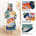 thumbnail image 3 of FORMRS Wearable Blanket Hoodie with Sleeves for Kids Cozy Flannel Sweatshirt, Goldfish Bowl, 3 of 7