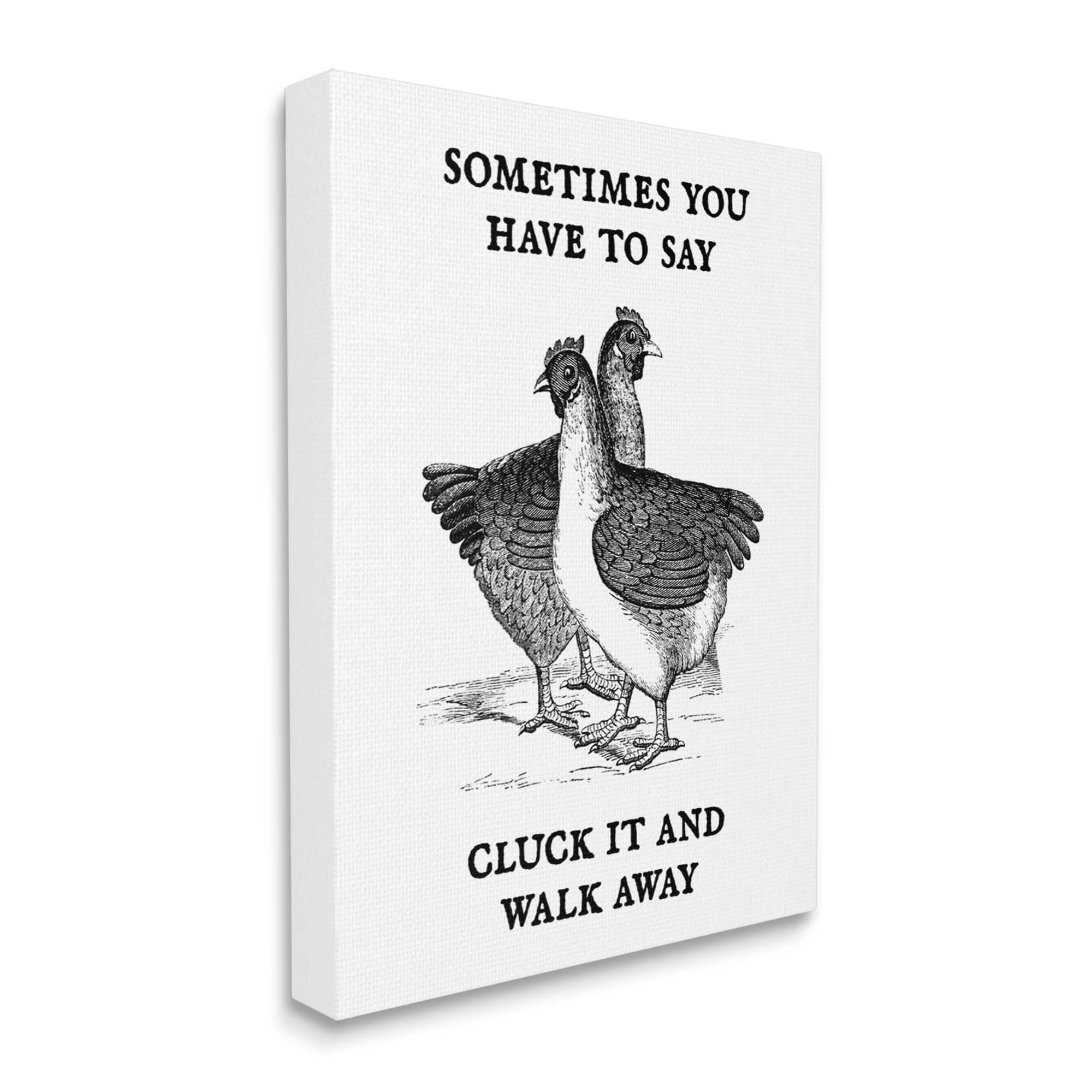 Stupell Cluck It Funny Country Hens Humor Animals & Insects Painting Gallery Wrapped Canvas Print Wall Art