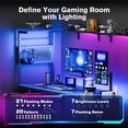 thumbnail image 5 of Upgo 47" Gaming Desk with Adjustable Storage Rack & LED Lights, Power Outlets for Adult and Teen,Blue border, 5 of 8