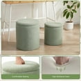 thumbnail image 5 of Boucle Round Ottoman with Storage Set of 2,Small Foot Stool Ottoman for Living Room,Small Coffee Table, Vanity Stool with Storage for Bedroom, Green, 5 of 16