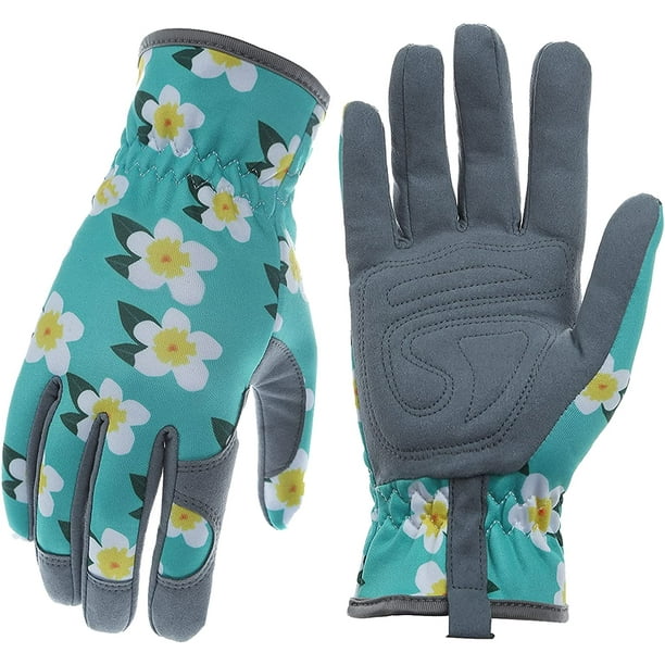 Gants de jardinage pour femme, gants de travail en cuir respirant avec  daim, gants anti-épines pour Yark/jardin 