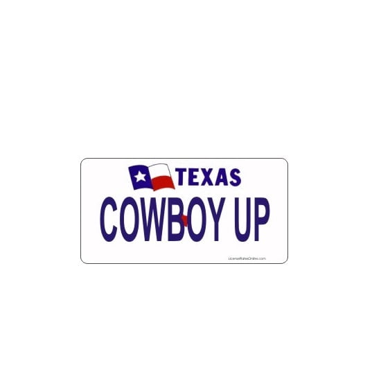 Design It Yourself Custom Texas Plate. Free Personalization on Plate