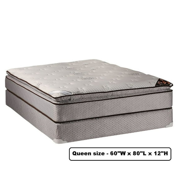 Dream Sleep Spinal Plush Queen PillowTop (Eurotop) Mattress and Box Spring Set - Sleep System with Enhanced Cushion Support, Fully Assembled, Great for your Back By Dream Solutions USA