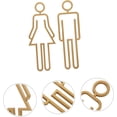 thumbnail image 5 of Letreros De Identificación Para Baño De Abs Resistentes, Diseño Metálico Dorado, Para Puertas De Hombres y Mujeres, Señalización Funcional Para Baños Públicos y Comerciales, 5 of 5