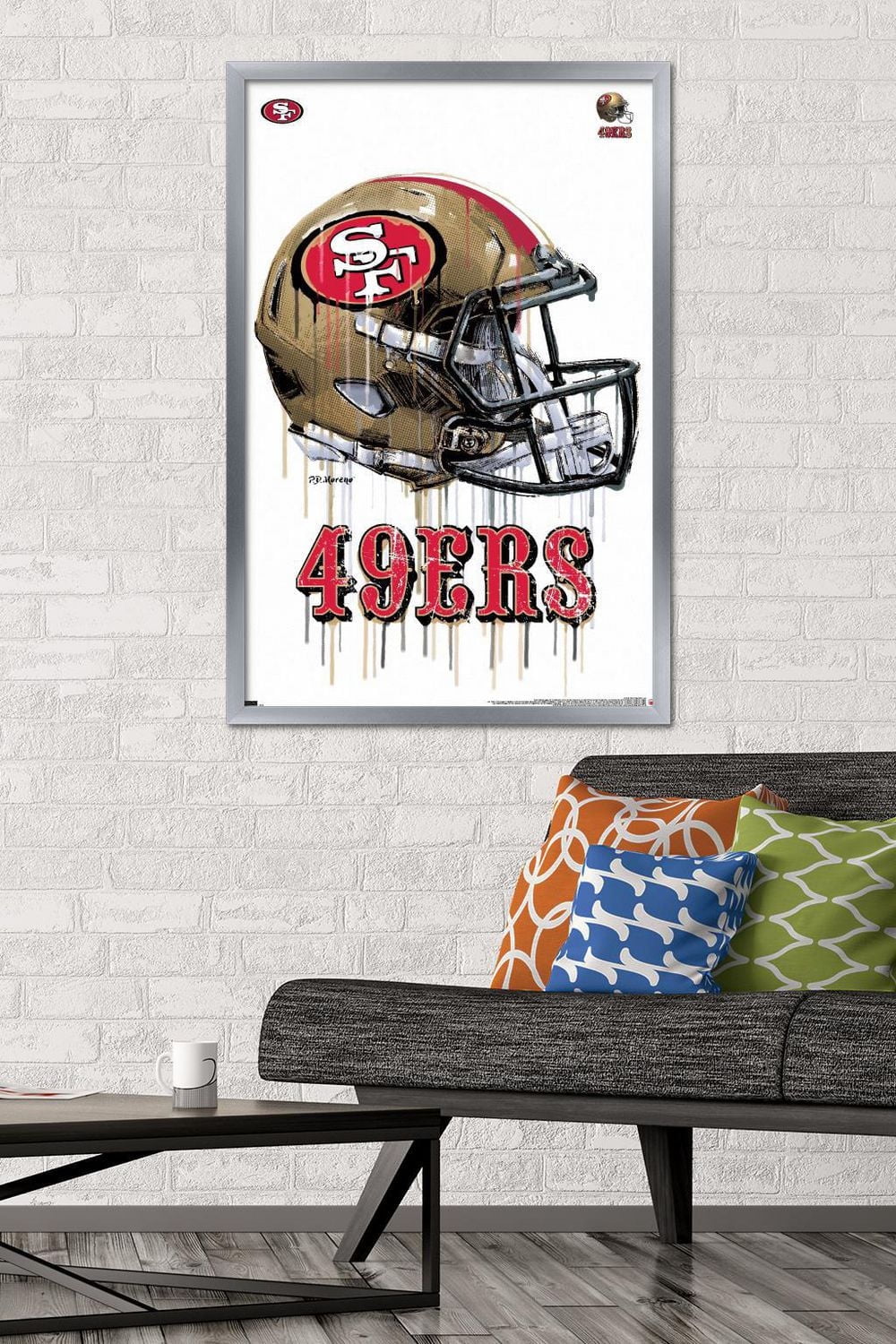 NFL San Francisco 49ers - Drip Helmet 20 Wall Poster with Push Pins, 22.375" x 34"