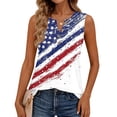 thumbnail image 4 of DORKASM 4th July Tank Tops Sleeveless Independence Red White and Blue T-Shirts Summer Square Neck Usa Flag Shirts Vocation Liberty T Shirts Sky Blue 2XL, 4 of 5
