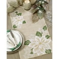 thumbnail image 4 of Saro Lifestyle Embroidered Poinsettia Table Runner, 4 of 4