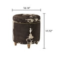 thumbnail image 2 of The Pioneer Woman Harper Round Storage Ottoman, Cowhide, 17.72 in, 2 of 10