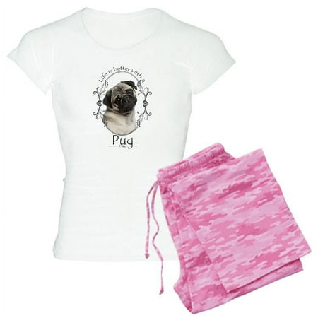 

CafePress - Lifes Better Pug Pajamas - Women s Light Pajamas