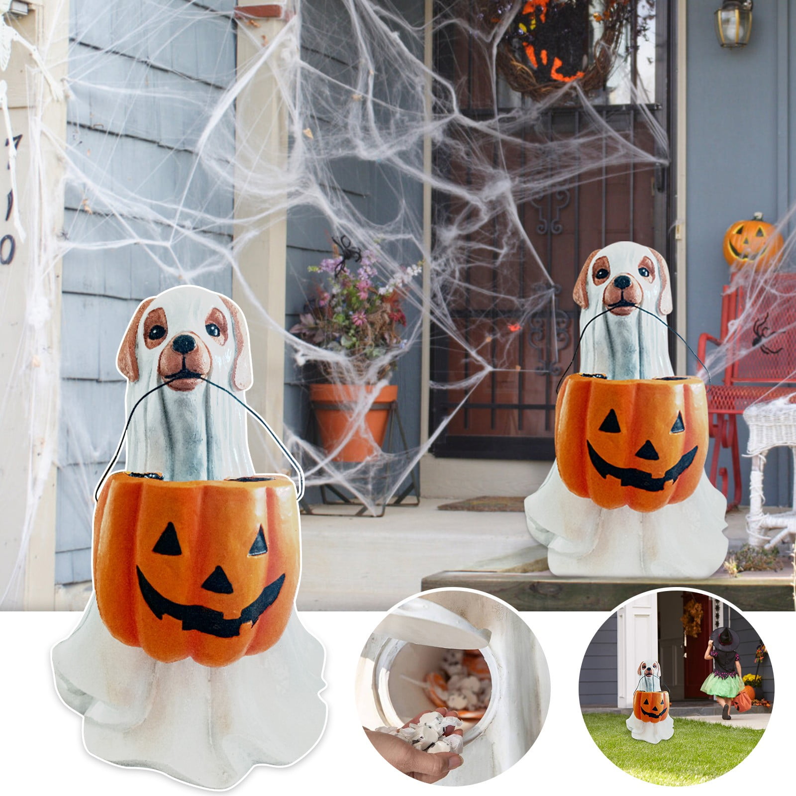Podplug Halloween Decoration Props, Halloween Outdoor Ghost Dog Candy