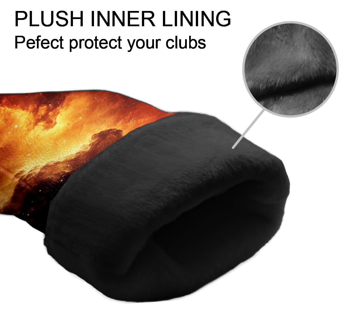 Golf Club Covers PU Leather Waterproof Head Covers for Fairway Woods Hybrids Wonderful Nebula