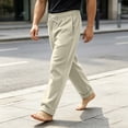 thumbnail image 3 of Men's Heavyweight Fleece Sweatpants Solid Color Thick Straight Leg Pants Loose Casual Breathable Sweatpants with Pockets, 3 of 7