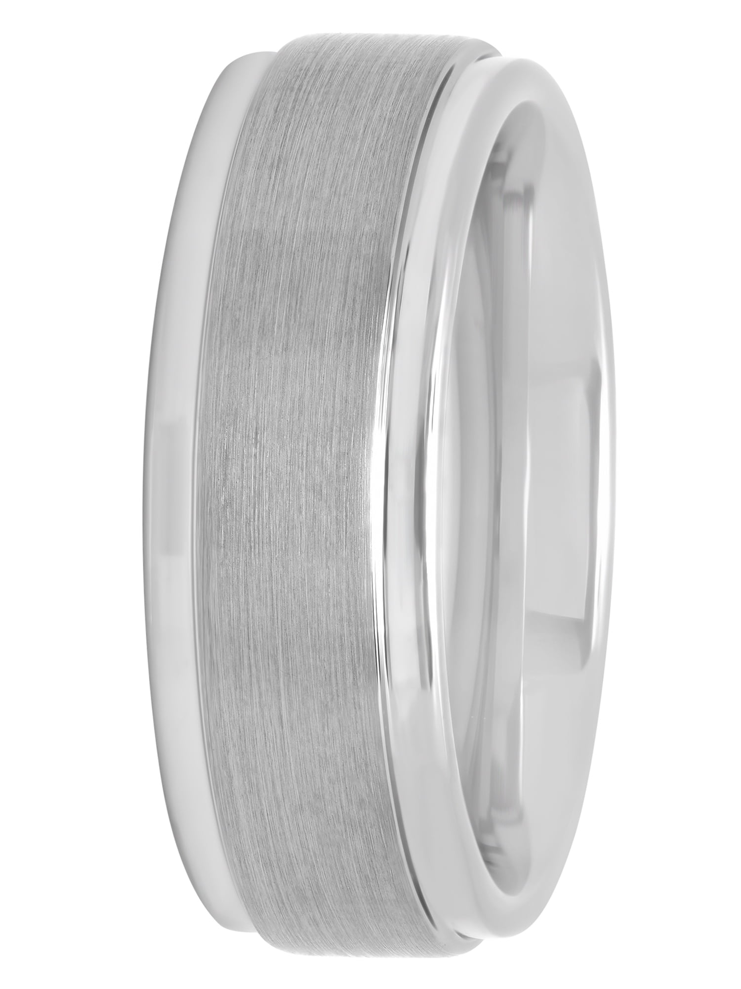 Mens Tungsten 8MM Satin and Polished Finish Wedding Band