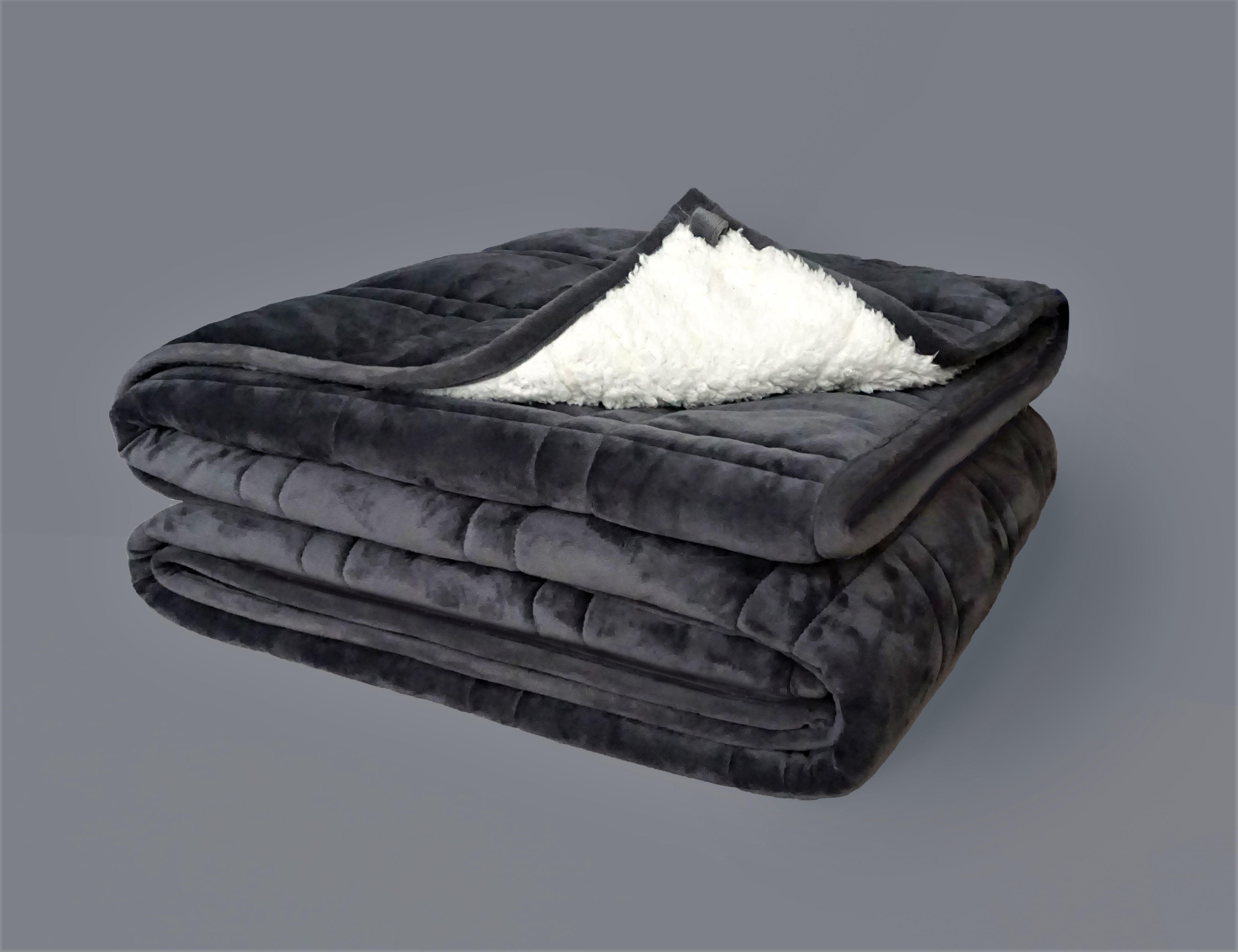 Pine and River Reversible To Sherpa 20lb Weighted Blanket, 60" x 80", Gray