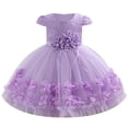 thumbnail image 2 of KAUOD Flower Girl Dress Cap Sleeve Crewneck Lace Puffy Formal Dresses Tulle Birthday Wedding Princess Pageant Dress, 2 of 8