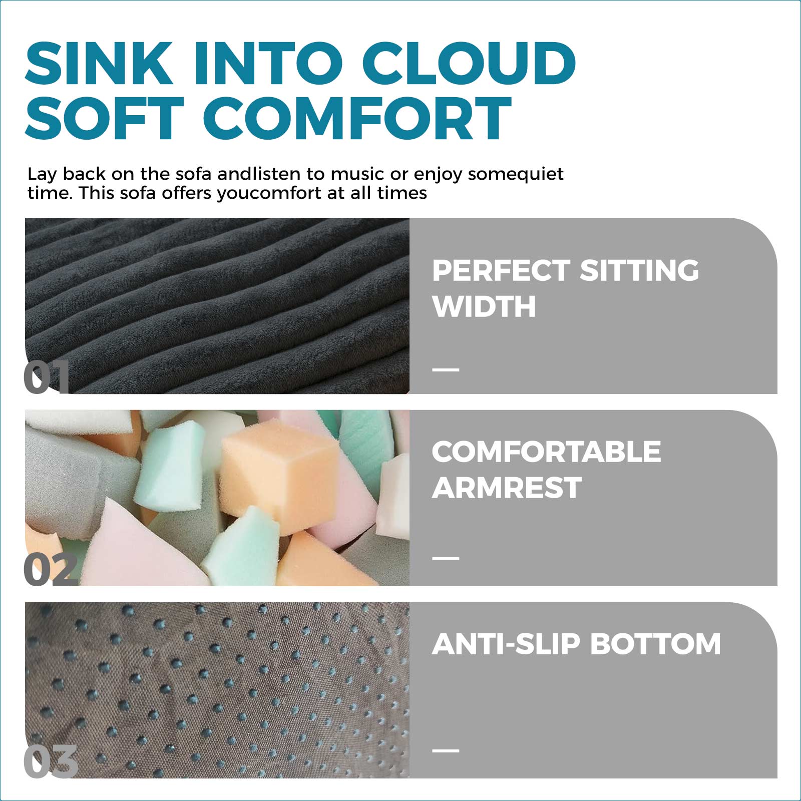 Bean Bag Chair with Ottoman,Big Bean Bag Chairs for Adults with Filling,Lazy Floor Chair with Back Support,Memory Foam Sofa Giant Beanbag Chair for Bedroom Livingroom