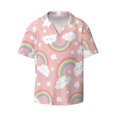 thumbnail image 5 of PAYOHTO Kids Girls Rainbow Cloud Mens Hawaiian Casual Short-sleeved Shirt Tropical Summer Beach Button Down Shirts, 5 of 7