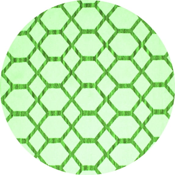 Ahgly Company Indoor Round Trellis Green Contemporary Area Rugs, 6' Round