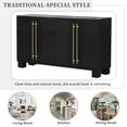 thumbnail image 5 of Harper & Bright Designs Storage Cabinet Sideboard with 4 Doors Large Storage Space Buffet Cabinet with Adjustable Shelves id Handles for Living Room and Dining Room, Black, 5 of 12
