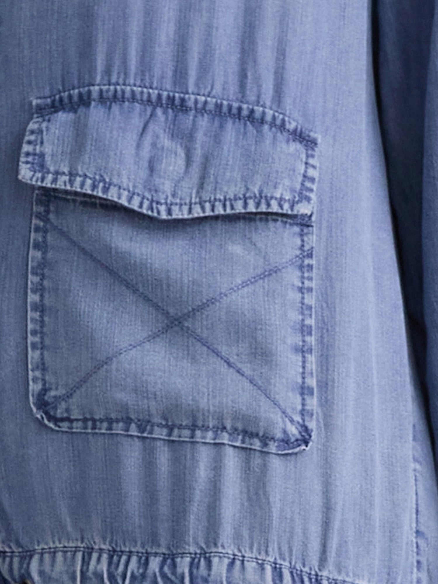 Time and Tru Women's Chambray Utility Jacket, Sizes XS-XXXL