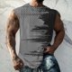 thumbnail image 2 of Hombres Moda Casual Impresión Suéter Cuello Redondo Deportes sin Mangas Tanque, 2 of 6