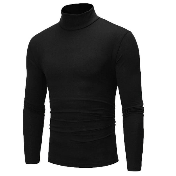 Men Winter Sweater Turtleneck Cable Knit Tops Stretchy Blouse Pullover ...